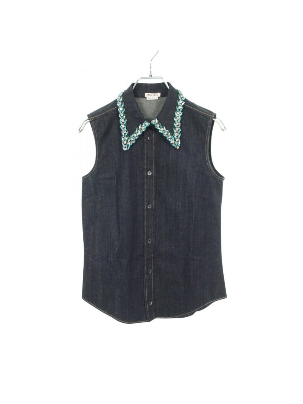 Miu Miu Bijou Sleeveless Cotton Shirt